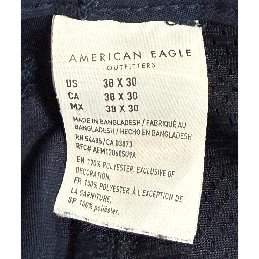 American Eagle Active‎ Flex Mens 38x30 Navy Blue Golf Pants Polyester Stretch - Picture 4 of 9